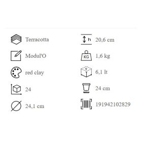 Vaso Cono Modul'O 24 Cotto