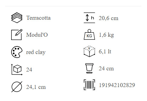Vaso Cono Modul'O 24 Cotto