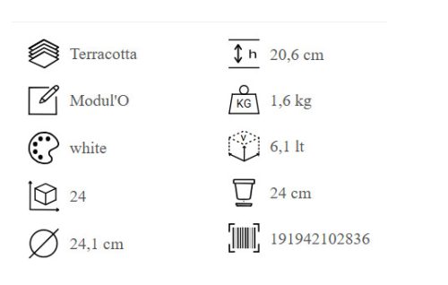 Vaso Cono Modul'O 24 W.G.