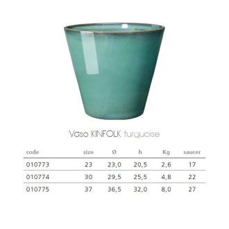 Vaso Kinfolk Cm.37 Turchese