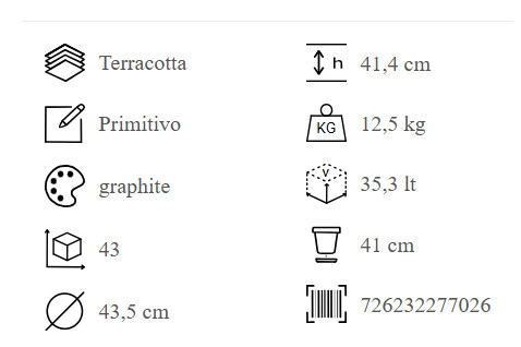 VASO CONICO PRIM.GRAFITE CM.43