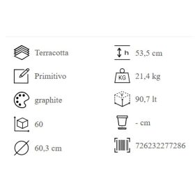 VASO CONICO PRIM.GRAFITE CM.60