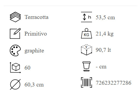 VASO CONICO PRIM.GRAFITE CM.60