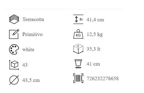 Vaso Conico Prim. White 43