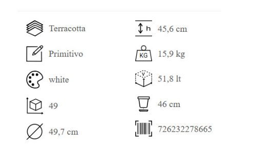 VASO CONICO PRIM. WHITE CM.49