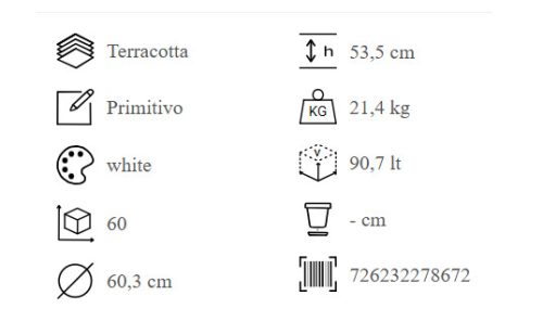 Vaso Conico Prim. White 60