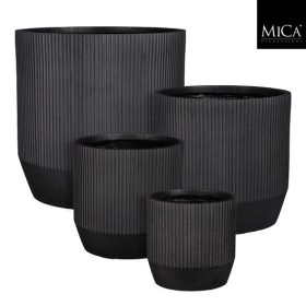 Nuovo pot round black set of 4