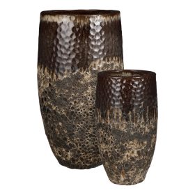 Vulcano B round brown set of 2 - h88