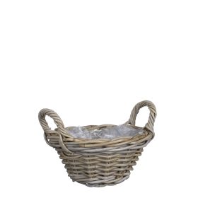Marcia basket round grey - h12xd26cm