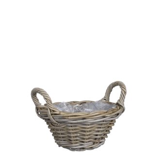 Marcia basket round grey - h12xd26cm