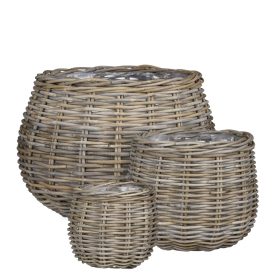 Marcia basket round grey set of 3
