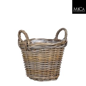 Marcia basket round grey - h23xd30cm