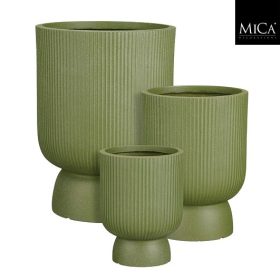 Nuovo pot round green set of 3