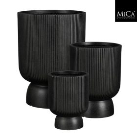 Nuovo pot round black set of 3