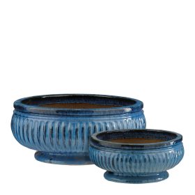 Bauru bowl round blue set of 2 - h30