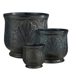 Bauru B round anthracite leaf set of
