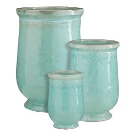Bauru B round mint green set of 3 -