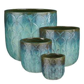 Tuapi A round turquoise set of 4 - h