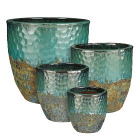 Vulcano A round turquoise set of 4 -