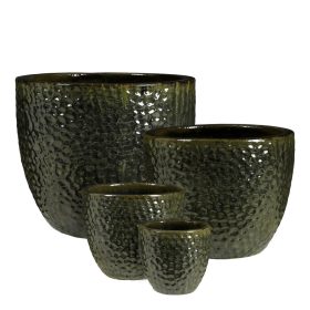 Vulcano A round green set of 4 - h48