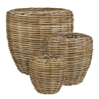 Selva basket oval grey set of 3