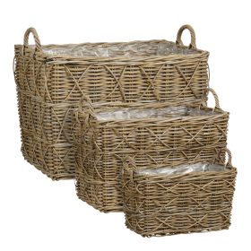 Rosia basket square grey set of 3