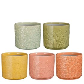 Turi pot round pink mint green orang