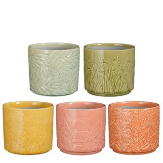 Turi pot round pink mint green orang