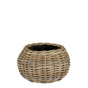 Marcia basket round grey - h25xd36cm