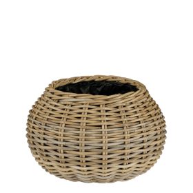 Marcia basket round grey - h30xd43cm