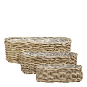 Marcia basket oval grey set of 3
