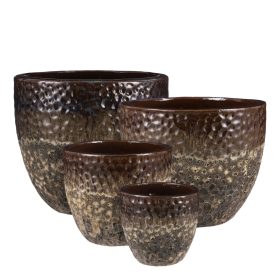 Vulcano A round brown set of 4 - h48